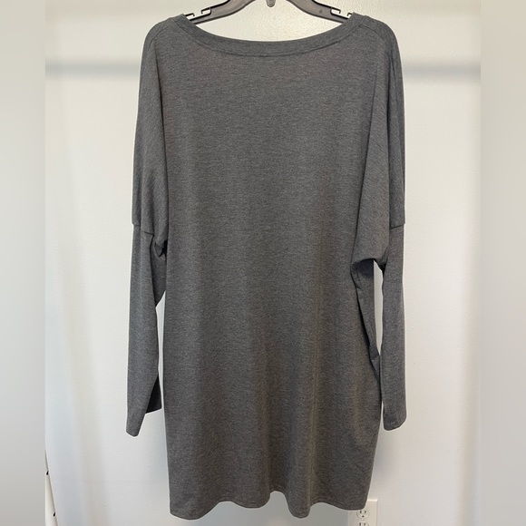 Santa wine Christmas long sleeve pocket gray casual dress - Picture 5 of 7